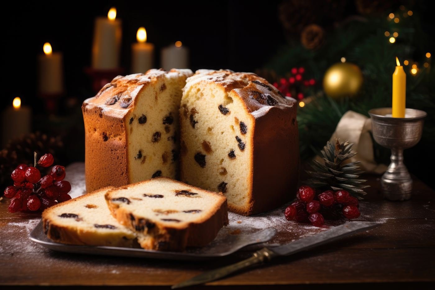 Angeschnittener Panettone